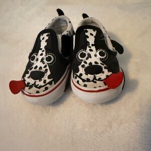 Vans Kids Black and White Dog Sneakers